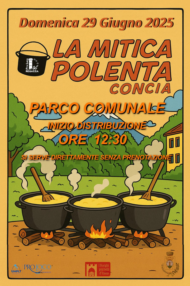 Rosazza, torna la Mitica Polenta Concia: gusto e tradizione al Parco Comunale