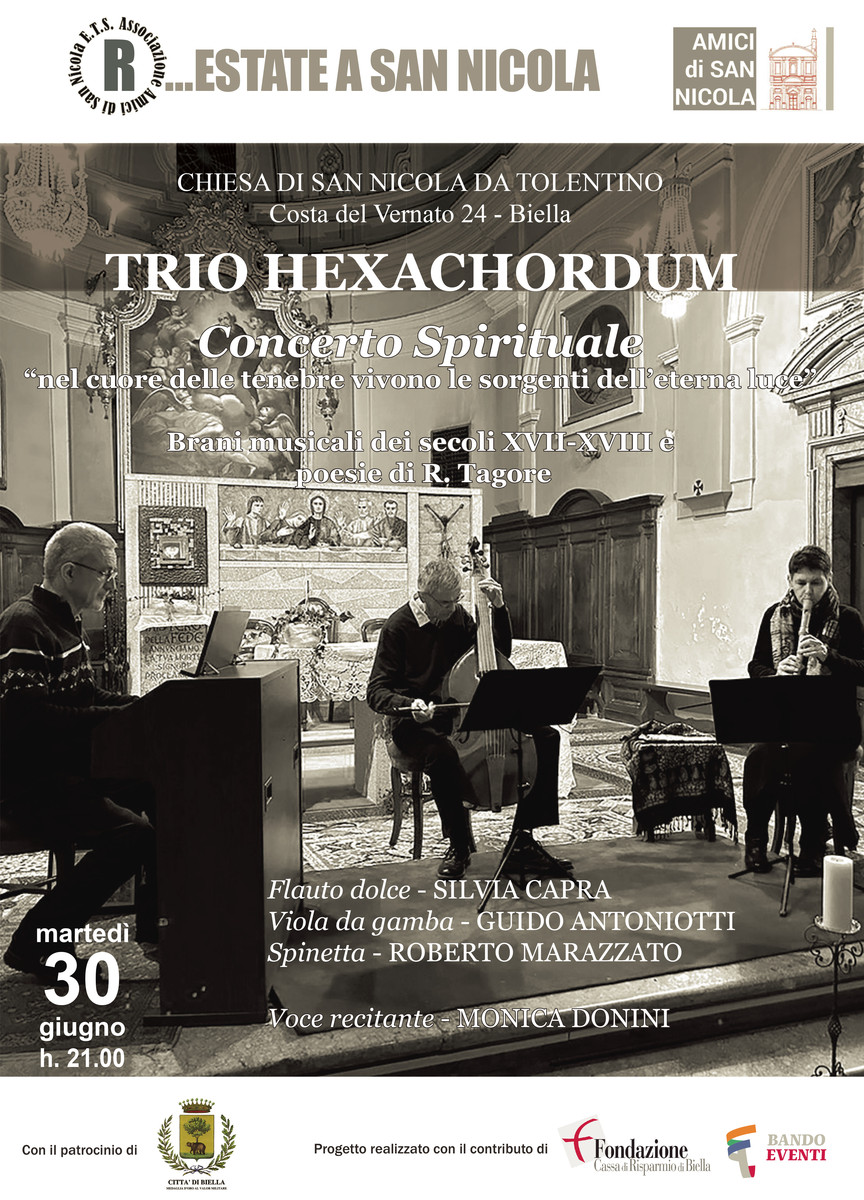 Biella, “R…Estate a San Nicola”: concerto spirituale tra musica e poesia