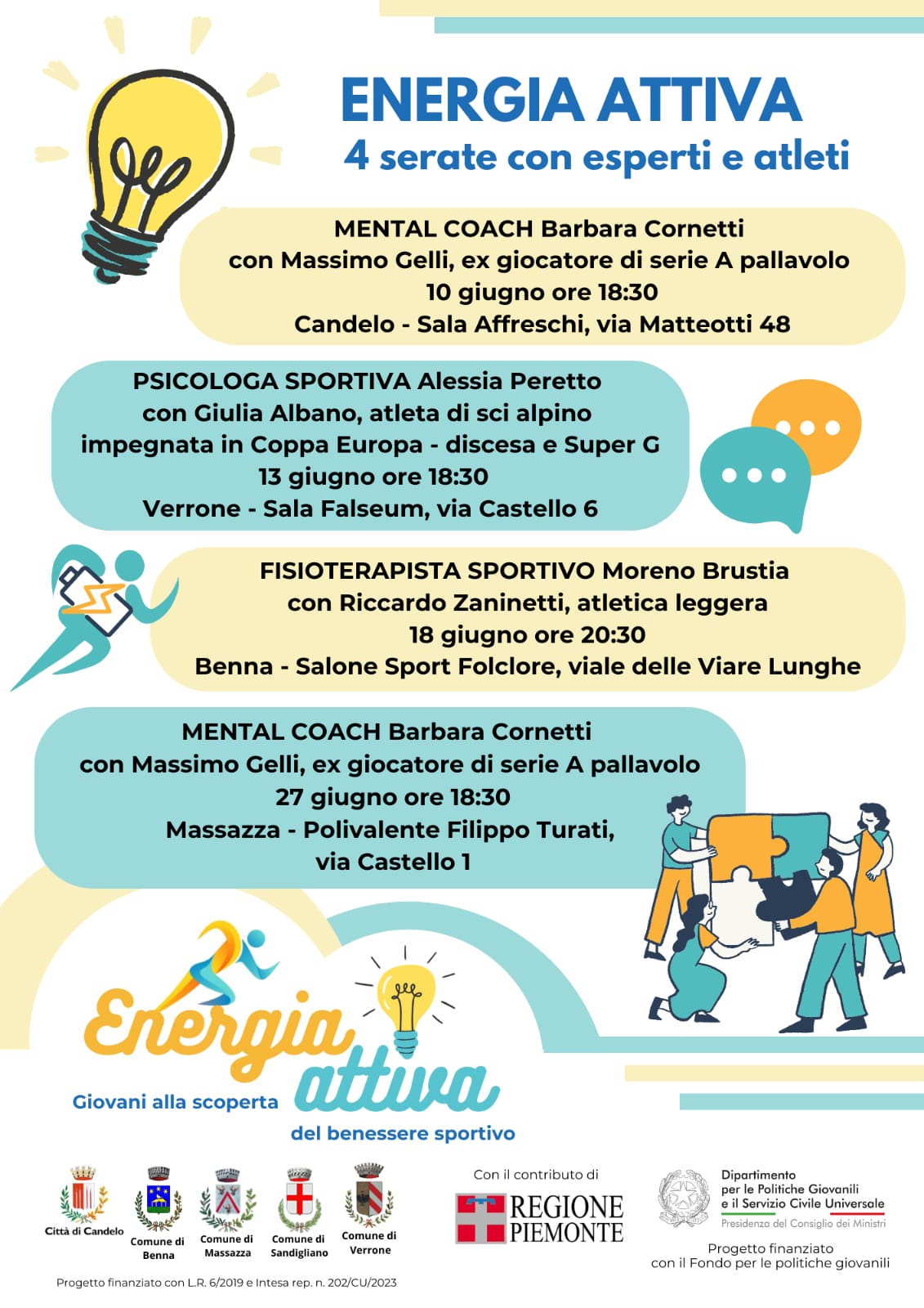 Benessere e sport protagonisti a Benna e Massazza: due serate tra emozioni, prevenzione e atleti di alto