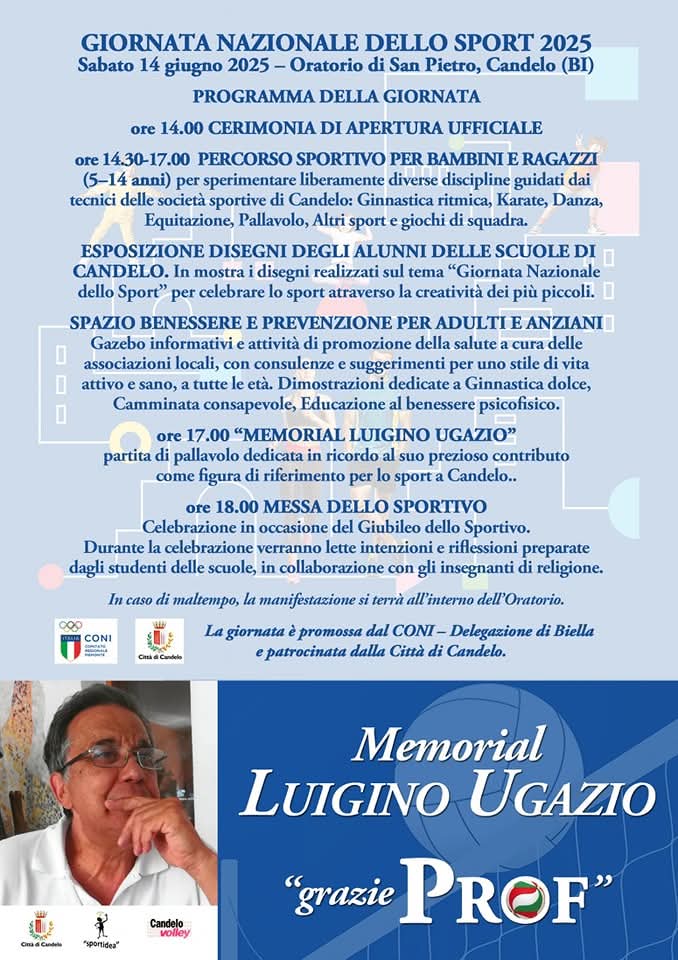Giornata dello sport a Candelo nel ricordo del professor Luigino Ugazio