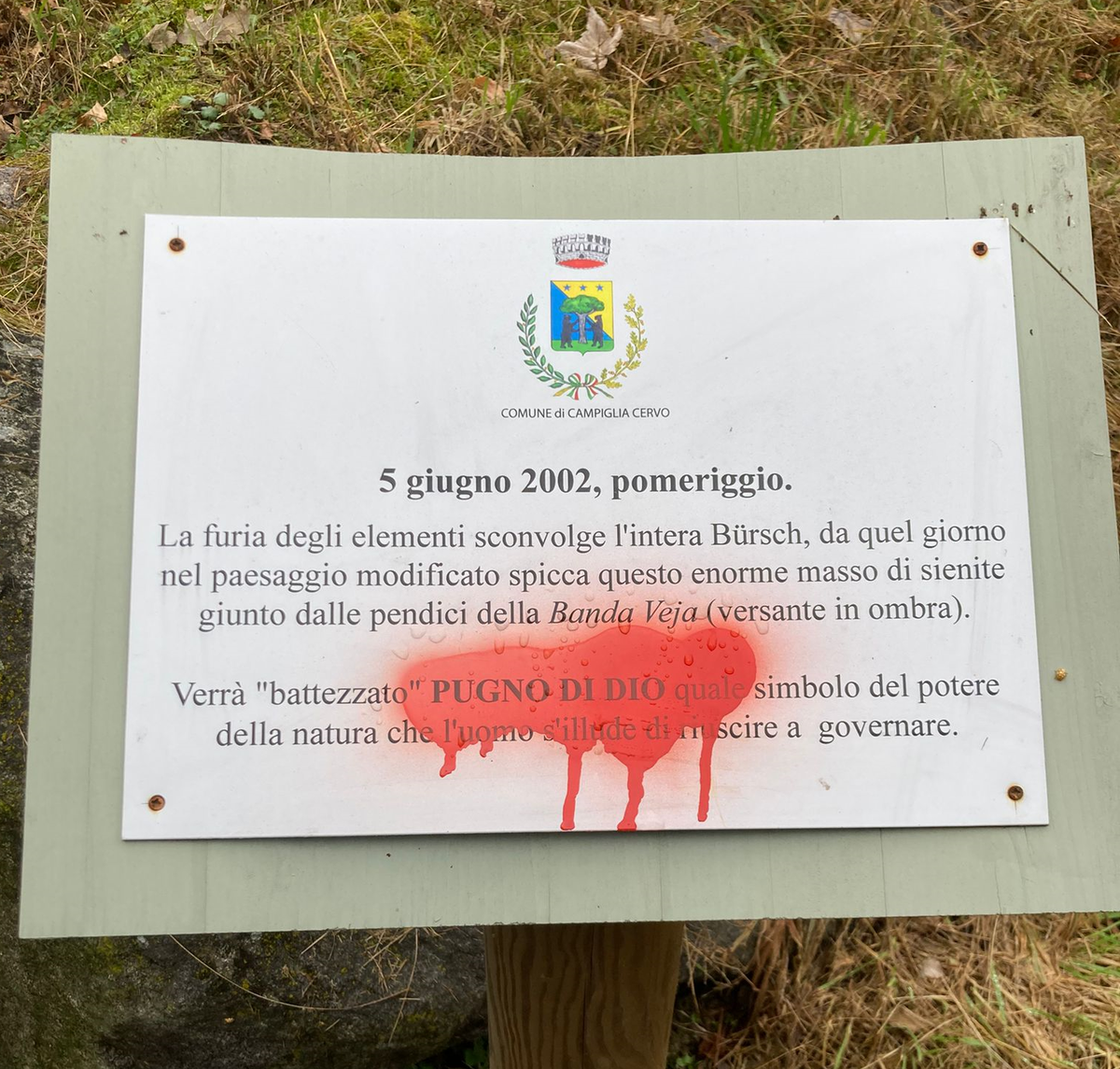 I vandali tornano a colpire a Campiglia Cervo
