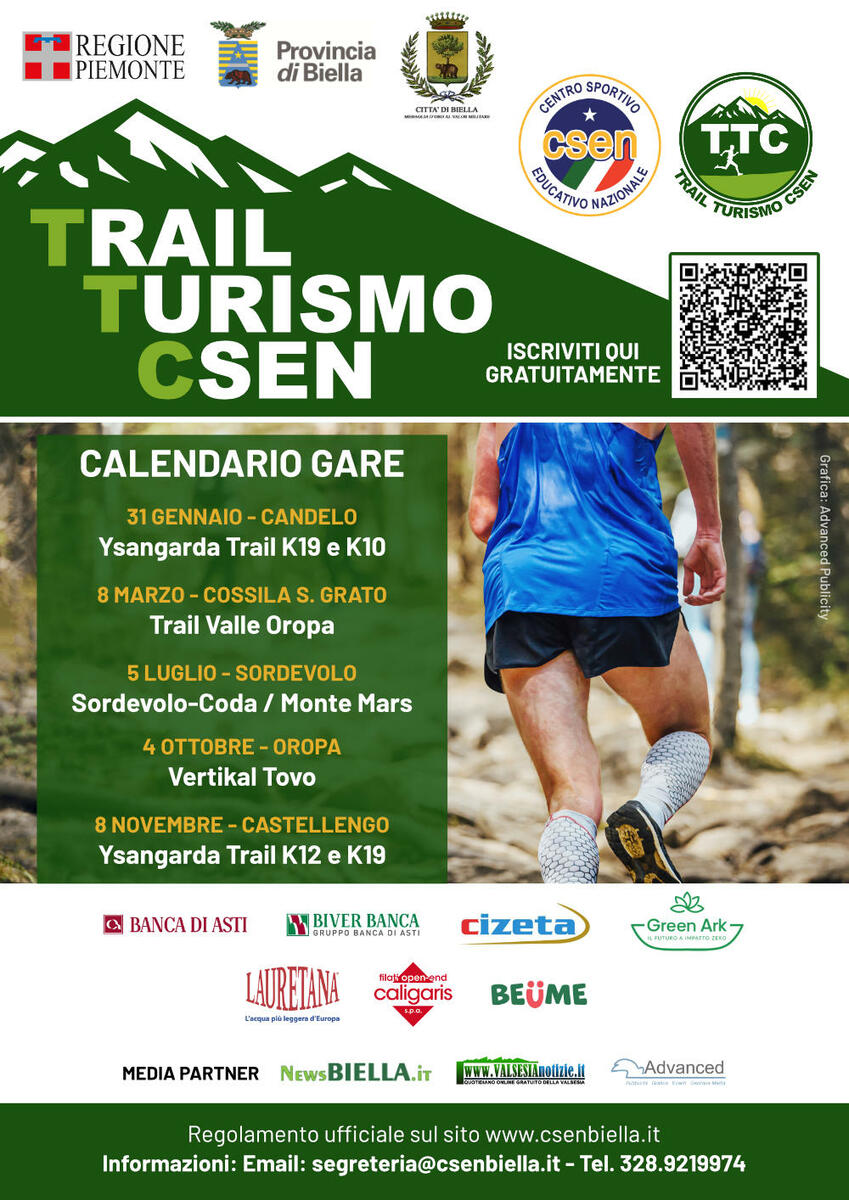 Trail Turismo Csen (Biella), il 5 luglio la prima edizione della Marathon Monte Mars