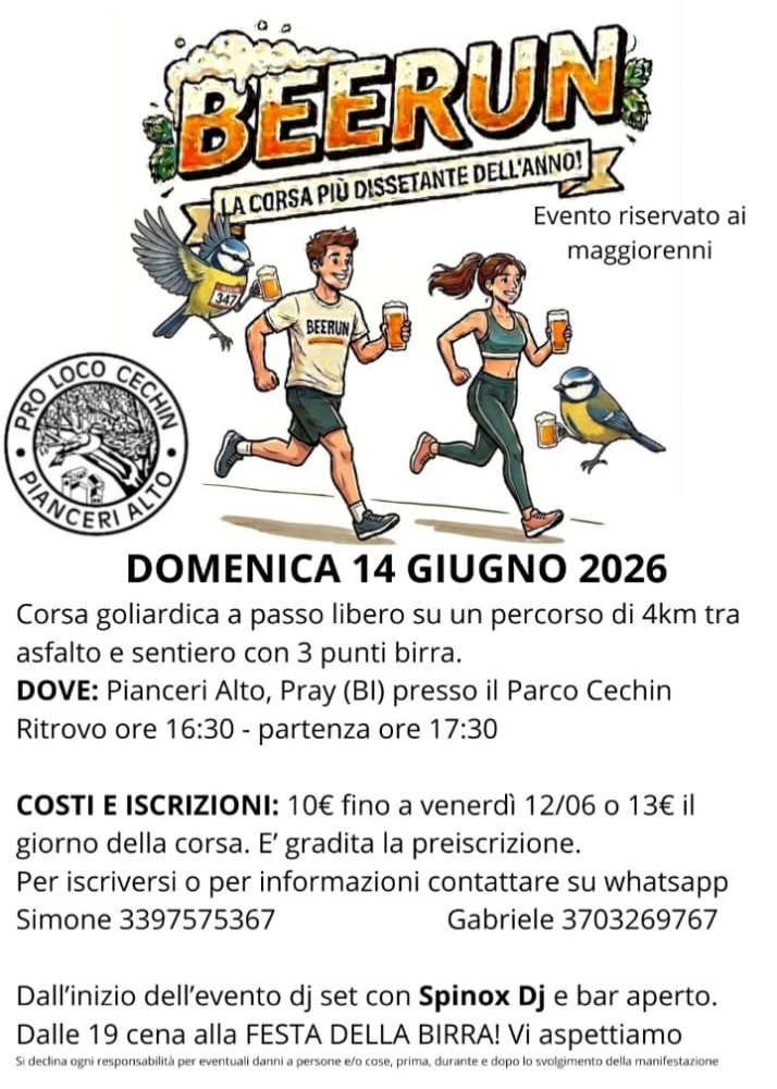 Beerun a Pray: corsa goliardica e festa finale