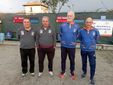 Riva e Petretti, in maglia grigia, vincitori del Girone Basso - Foto Federbocce