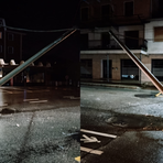 Vigili del Fuoco a Pray per un palo della luce inclinato