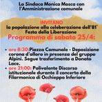 Sabato le celebrazioni del 25 Aprile a Occhieppo Inferiore
