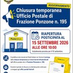 Valdilana, l'ufficio postale riaprirà il 15 settembre