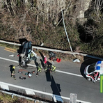 Incidente in Superstrada, auto si ribalta all'uscita di Chiavazza (servizio di Mauro Benedetti per newsbiella.it)