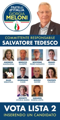 Amministrative 2024, A Borriana Salvatore Tedesco candidato Sindaco per Fratelli d’Italia - Foto Tedesco Amministrative 2024, A Borriana Salvatore Tedesco candidato Sindaco per Fratelli d’Italia - Foto Tedesco