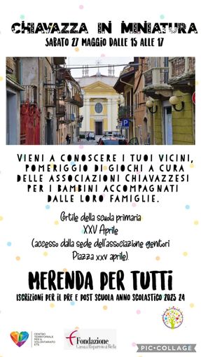 "Chiavazza in miniatura", la festa di fine anno scolastico dell'associazione genitori