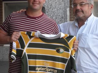 Graham Hogg e il presidente del Biella rugby Vittorio Musso