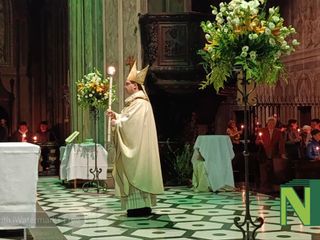 "La notte più luminosa dell'anno": Veglia Pasquale al Duomo di Biella - Foto di Mattia Baù / dalla pagina Facebook del vescovo Farinella