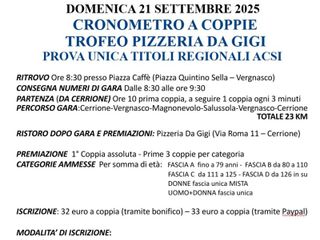 Campionato Regionale Cronometro a Coppie Acsi a Cerrione