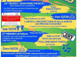 Le corse della settimana di newsbiella.it da martedì 2 a domenica 7 settembre Le corse della settimana di newsbiella.it da martedì 2 a domenica 7 settembre