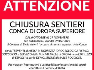 Oropa, lavori con esplosivi: chiudono i sentieri escursionistici foto Matilde Bettio