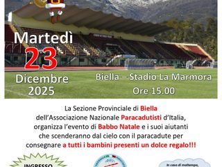 Babbo Natale Paracadutista torna a Biella!