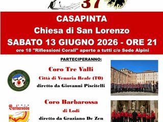 Casapinta celebra la grande tradizione corale con il 37° Festival dei Cori Casapinta celebra la grande tradizione corale con il 37° Festival dei Cori
