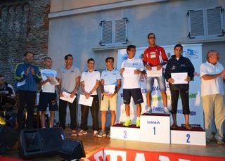 Il podio della Mezza maschile (Foto Biella &amp; Dintorni)
