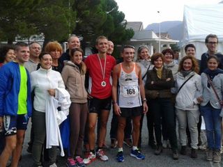 Velatta e il vincitore Gaido con i supporters