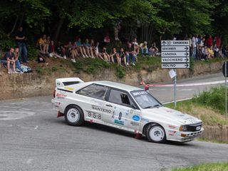 Totò Riolo apripista sull'Audi Quattro Gruppo B