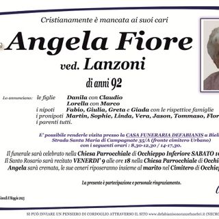 Angela Fiore, ved. Lanzoni