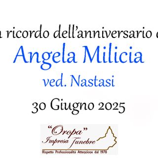 Angela Milicia ved. Nastasi - Anniversario