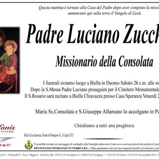 Padre Luciano Zucchetti Missionario della Consolata