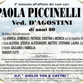 Paola Piccinaelli, ved D'Agostini