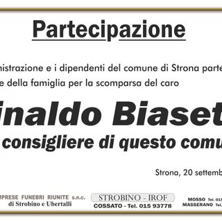 Rinaldo Biasetti - Partecipazione