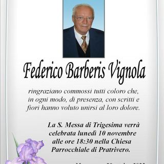 Federico Barberis Vignola - Ringraziamenti