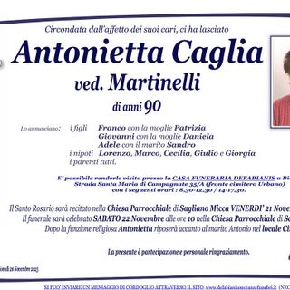 Antonietta Caglia, Ved. Martinelli