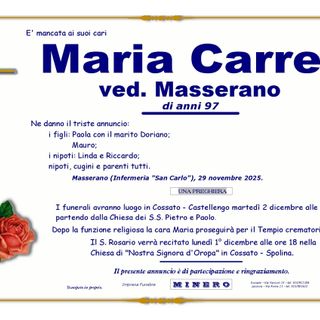 Maria Carrer, ved. Masserano