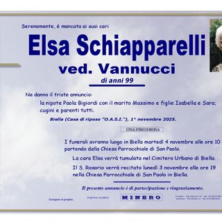 Elsa Schiapparelli, ved. Vannucci