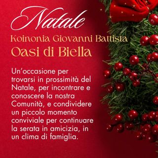 Oasi di Biella, incontro a Sordevolo per la serata di Natale