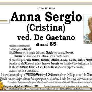 Anna Sergio (Cristina), ved. De Gaetano