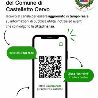 Attivato il canale WhatsApp ufficiale del Comune di Castelletto Cervo