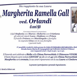 Margherita Ramella Gall, ved. Orlandi