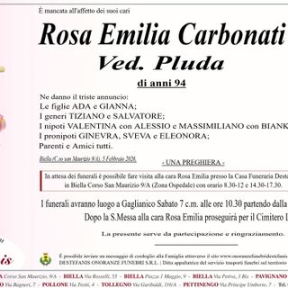 Rosa Emilia Carbonati, ved. Pluda