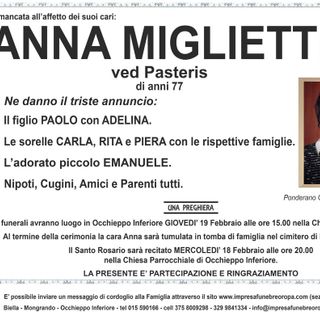 Anna Miglietti, ved. Pasteris
