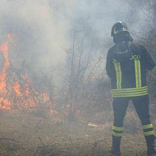 Sterpaglie a fuoco, intervento a Viverone (foto di repertorio)