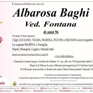Albarosa Baghi, ved. Fontana
