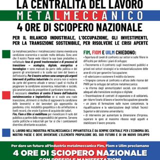 Sciopero nazionale dei metalmeccanici, domani sindacati in piazza a Biella
