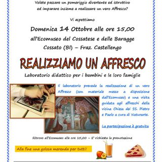 Dall'Ecomuseo del Cossatese un laboratorio per bambini sulla tecnica dell'affresco Dall'Ecomuseo del Cossatese un laboratorio per bambini sulla tecnica dell'affresco