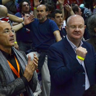 Massimo Angelico e l'ex presidente Forni hanno assistito insieme alla partita