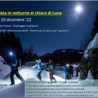 Oropa, ciaspolata in notturna al chiaro di luna