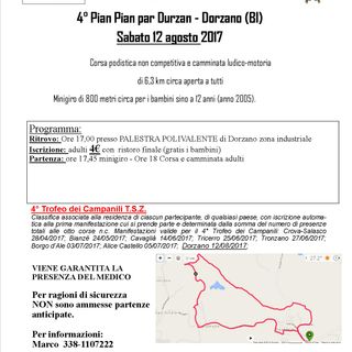 Con la Pian Pian par Durzan si chiuderà il Trofeo dei campanili 2017