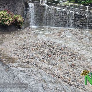 Valle Cervo, provinciale allagata per via di una frana, i residenti spalano fango, foto Mattia Baù per newsbiella.it, altre Foto Albertazzi