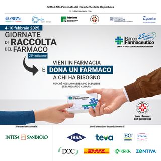 Da domani la 25ª edizione delle Giornate di Raccolta del Farmaco