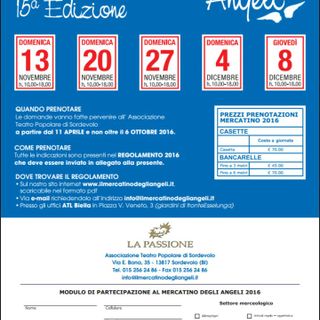 Non è mai troppo presto per iscriversi al Mercatino degli Angeli 2016