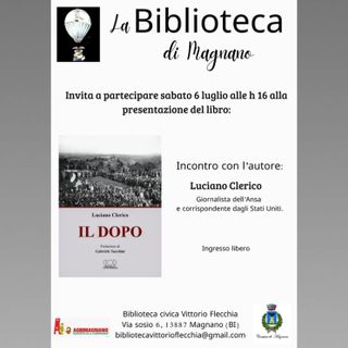 “Il Dopo”, a Magnano Luciano Clerico presenta il suo libro - Foto pagina FB Comune di Magnano